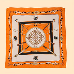 68cm Printed Square Scarf Thin Silk Feeling Satin Headscarf Hair Wrap