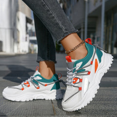 Women's Chunky Sneakers Lace up Front Casual Mesh Sports Shoes