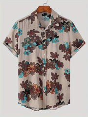 INCERUN Men's Floral Print Hippy Vintage Tee Shirt