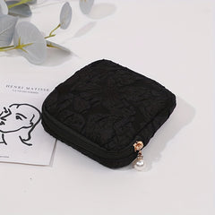 Rose Embossed Powder Makeup Bag Large Capacity Portable Clutch Bag