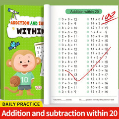100 Math Operations Practice Books Arithmetic and Writing Skills 4pcs Set