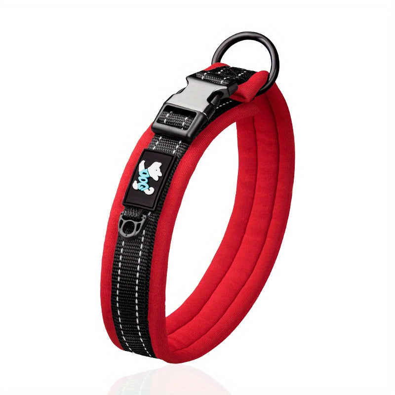 Reflective Dog Collar Night Walking Soft Comfortable Durable Buckle