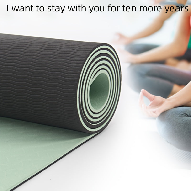 TPE Solid Yoga Mat Double Colors Non slip Fitness Mat