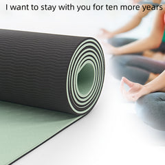 TPE Solid Yoga Mat Double Colors Non slip Fitness Mat