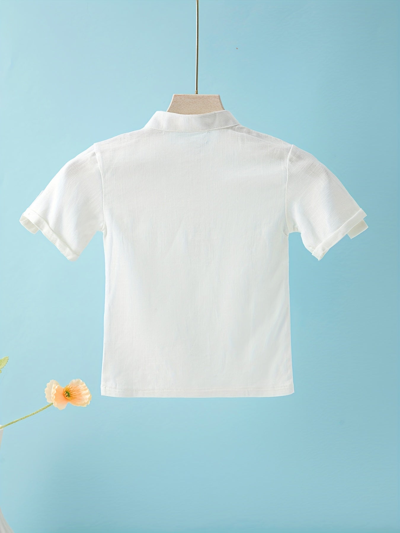 Boys Stand Collar T Shirt Toddler Baby Short Sleeve Casual Top