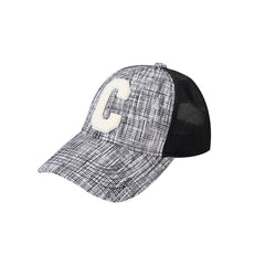 C Letter Peaked Hat Women Summer Shade Breathable Mesh Hat