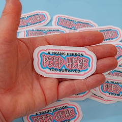15pcs Transgender Survived Stickers - Reusable PVC Adhesive Durable & Waterproof