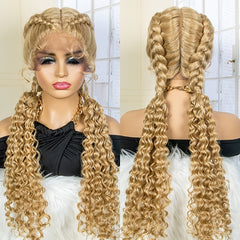 12 Cm Dutch Braid Lace Front Wigs With Baby Hair