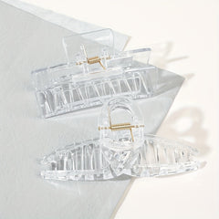 3pcs Transparent Cross Square Hair Claw Hair Clip for Women