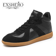 EXSHERO Men's Leather Skate Shoes Casual Sneakers