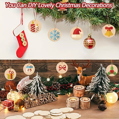 50pcs Wood Circles With Holes For Crafts Small Round Wooden Discs Blanks Cutouts