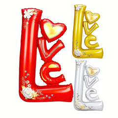 38 Inch LOVE Standing Combo Aluminum Balloon With Golden Base