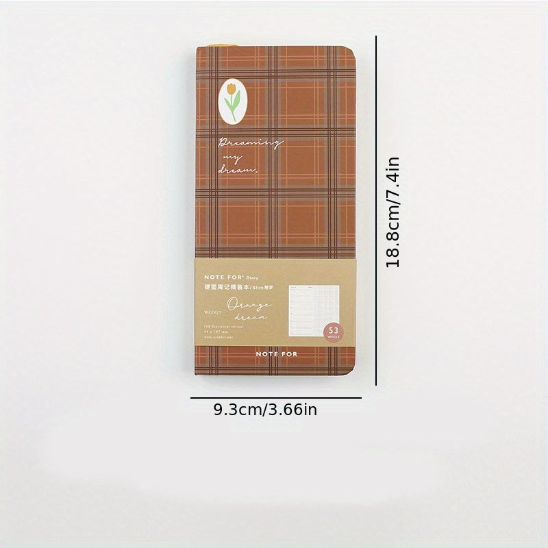 Slim Hardcover Notebook Grid British Plaid Student Planner