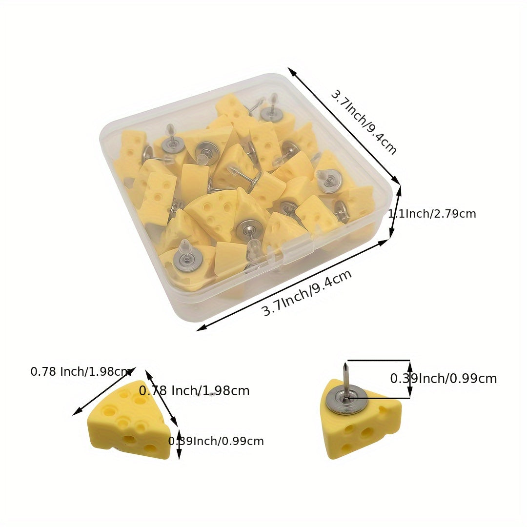 12pcs Decorative Push Pins For Cork Board, Cheese Thumb Tacks For Bulletin Board