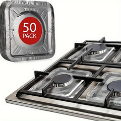 50pcs Aluminum Stove Burner Cover 8.5in Heat-resistant Gas Stove Protector