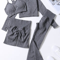 4 Pcs Yoga Set High Stretch Sports Suit