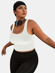  Seamless Ribbed Square Neck Sports Bra