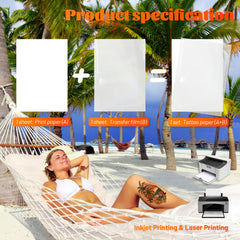 10pcs Temporary Tattoo Transfer Paper A5 Clear Tattoo Printing Paper
