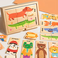 Animal Shape Matching Puzzle English Word Recognition Toy