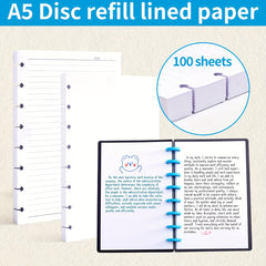 A5 Mushroom Hole Loose leaf Paper Refill 100 Sheets 200 Pages