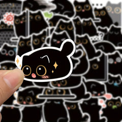 40pcs Cartoon Cat Waterproof Stickers with Playful Expressions