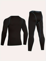 Men's Long Sleeve Compression Shirt & Legging for Fitness