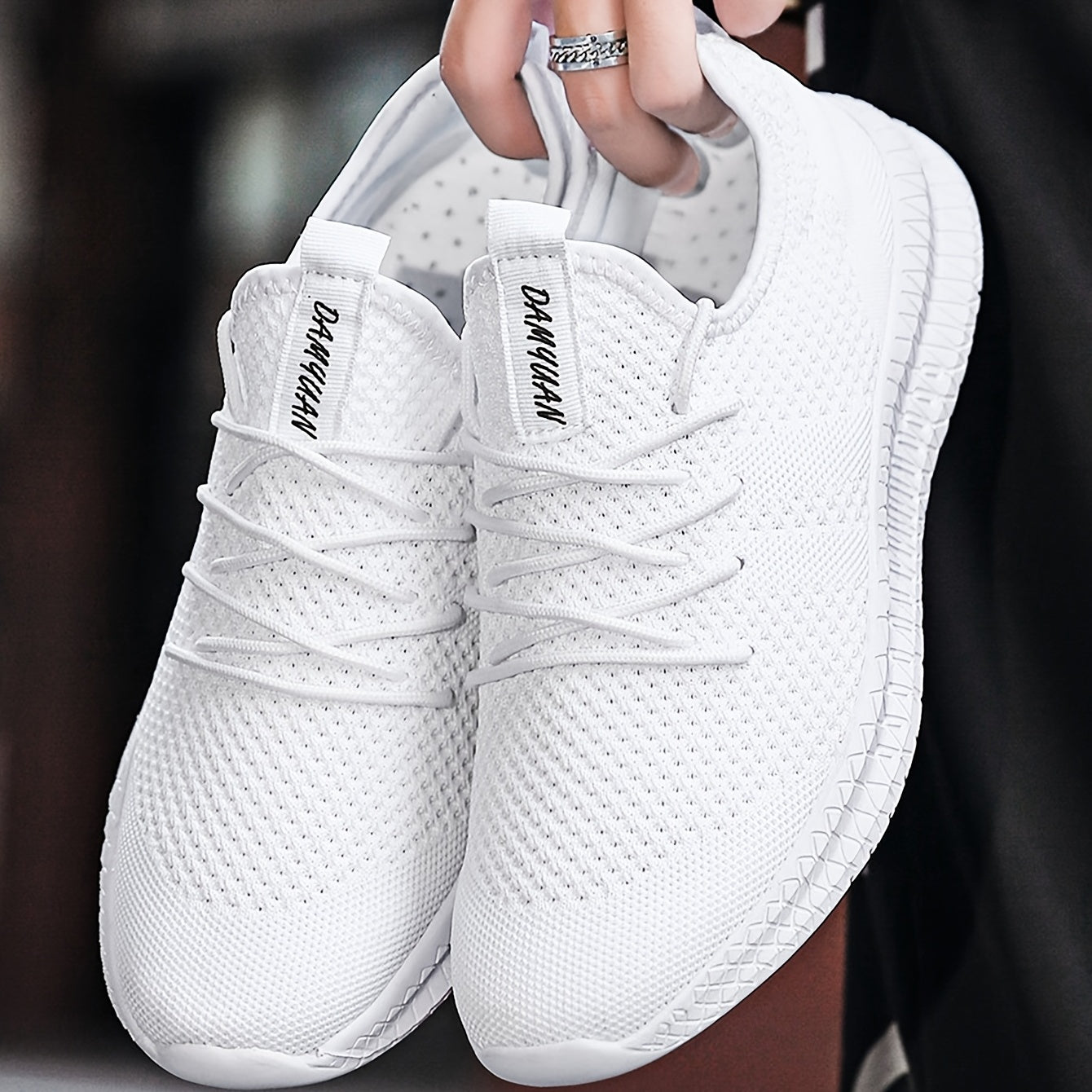 Men's Knit Running Shoes Lightweight Athletic Sneakers