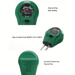 3 In 1 Soil PH Meter Moisture Monitor Acidity Detector