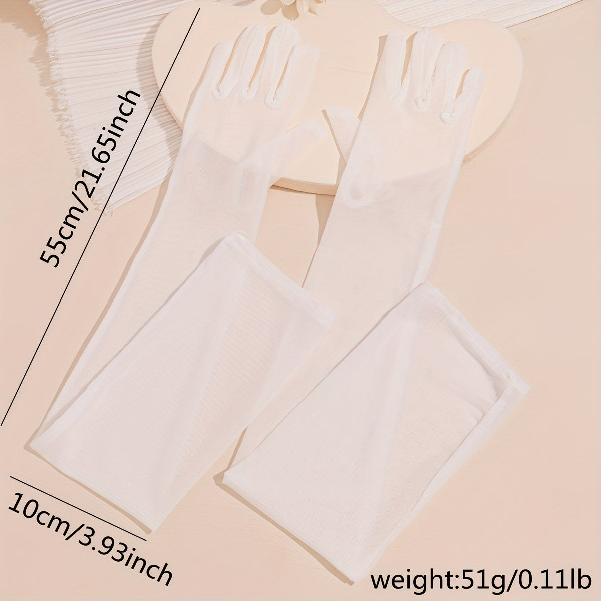 Mesh Breathable Long Gloves, Women's Dress Gloves for Party Prom Wedding