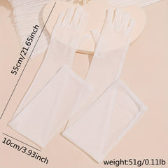 Mesh Breathable Long Gloves, Women's Dress Gloves for Party Prom Wedding