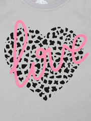 Girls Leopard Heart Graphic PJ Set