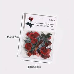 Vintage Red Rose Decorative Waterproof Stickers for Water Bottle Laptop Phone