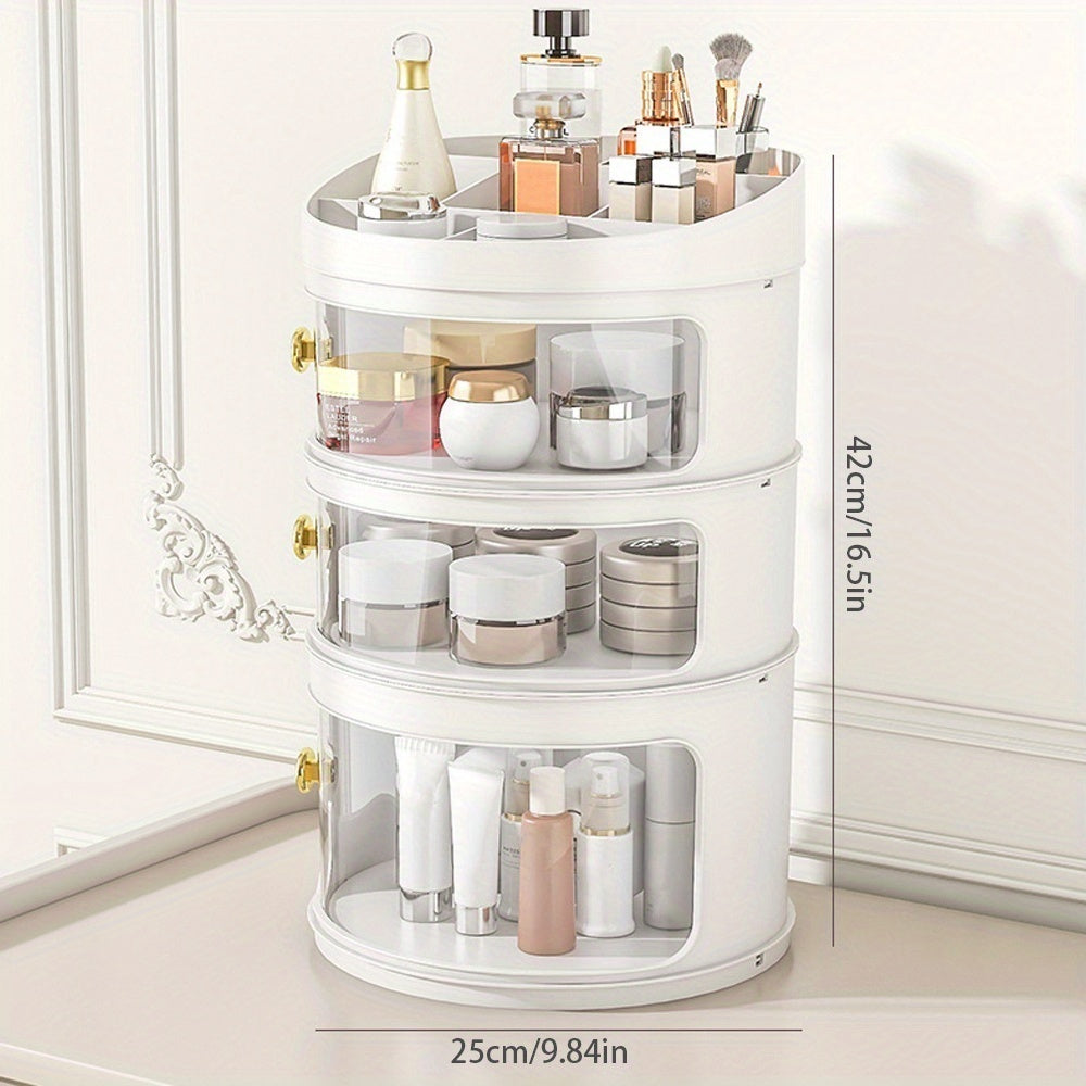 Flip Style Cosmetic Storage Box for Dressing Table and Household Organization
