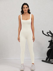 Women's Yoga Ribbed Bodysuit Sleeveless Jumpsuit