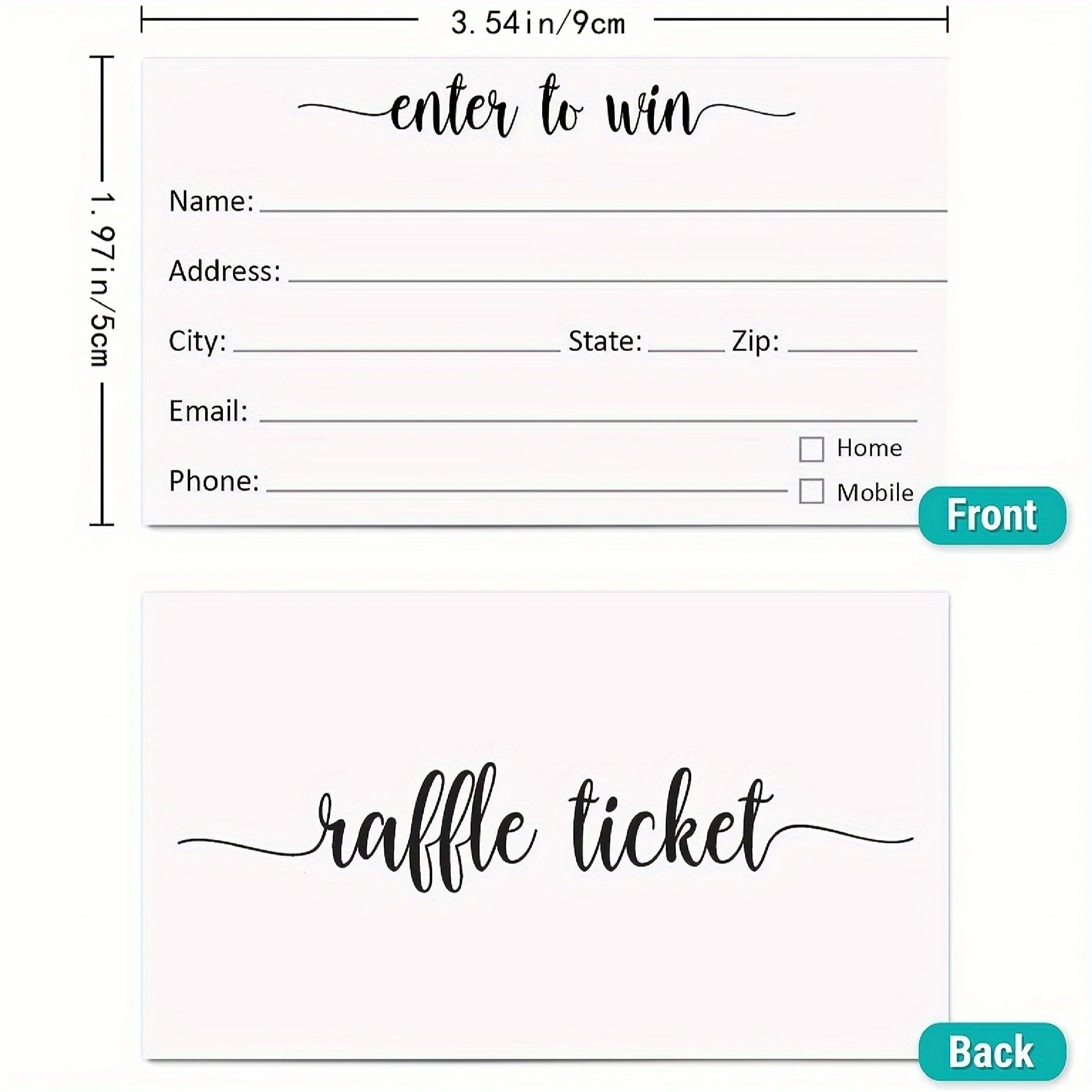 50pcs 5.08 Student Reward Raffle Ticket Form Blank Enrollment Competition