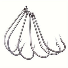 50pcs Stainless Steel Fishing Hooks Long Shank For Freshwater & Seawater