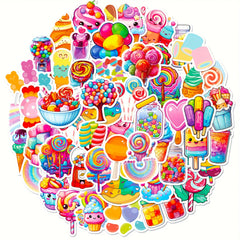 50 Funny Lollipop Doodle Stickers Waterproof for DIY Laptops & More