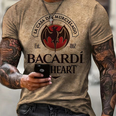 Men's Bat Graphic T shirt 3D Print Stretch Crew Neck Tee Top for Summer Outdoor