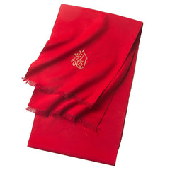 Red Silk Scarf Embroidery Neck Gaiter Cold Weather Scarves