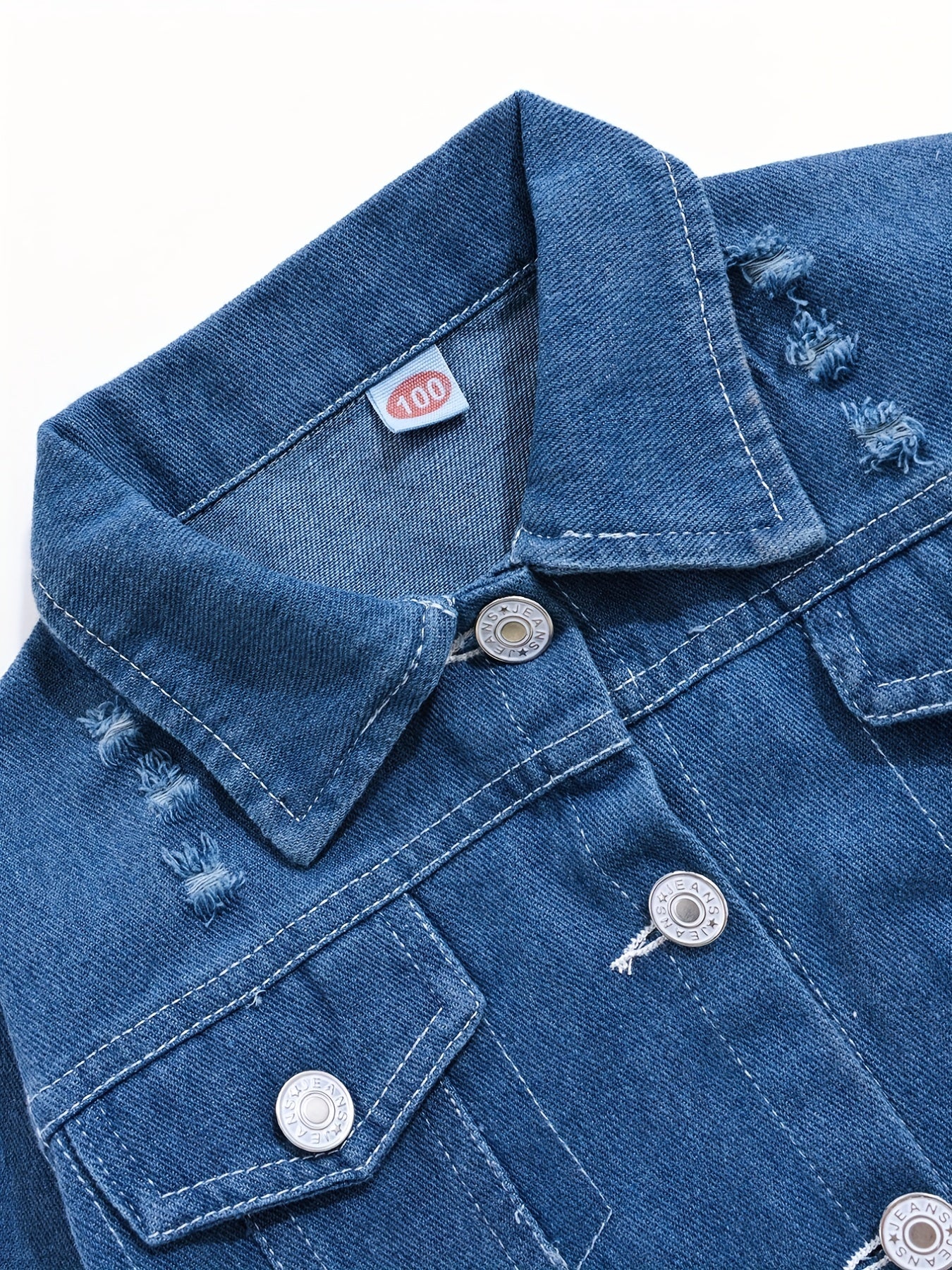 Boys Casual Shoes Print Denim Jacket Button Down Coat