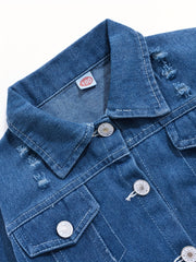Boys Casual Denim Jacket Button Down Coat