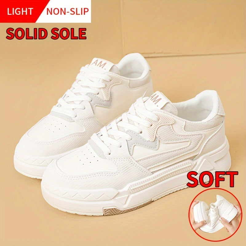 Women's Soft Sole Low Sports Shoes Lace up Casual Skate Shoes
