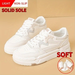 Women's Soft Sole Low Sports Shoes Lace up Casual Skate Shoes