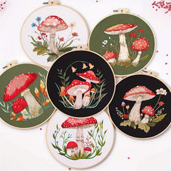Mushroom Series Embroidery Kit - DIY Starter Kit For Adults