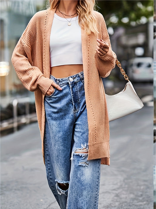 Casual Cardigan Open Front High Stretch Cardigan