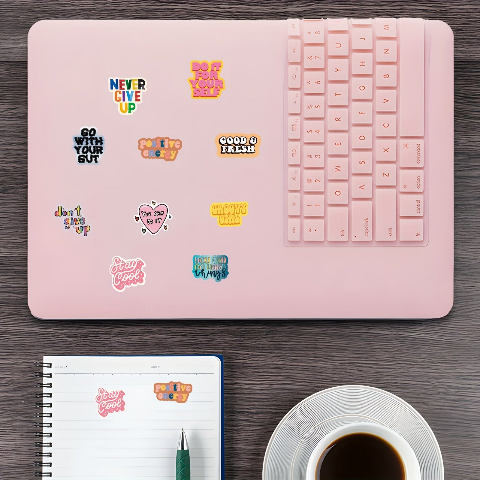 500pcs Motivational Quote Stickers Roll Waterproof Vinyl Stickers