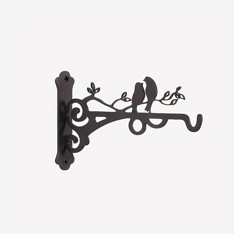 Wrought Iron Wall Flower Pot Bracket for Orchids & Garden Decor