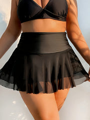  Sexy Bikini Bottoms Ruffle Trim Beach Skirt