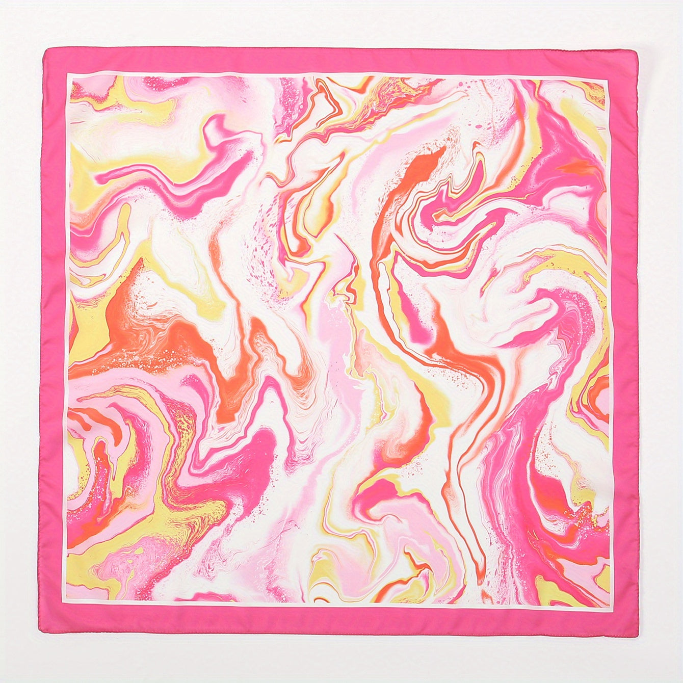 Pink Tie Dye Print Bandana Boho Neckerchief Square Scarf Silk