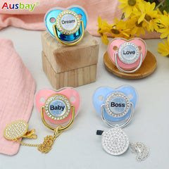 Personalized Pacifier & Clip Set with Name Customized Baby Shower Gift